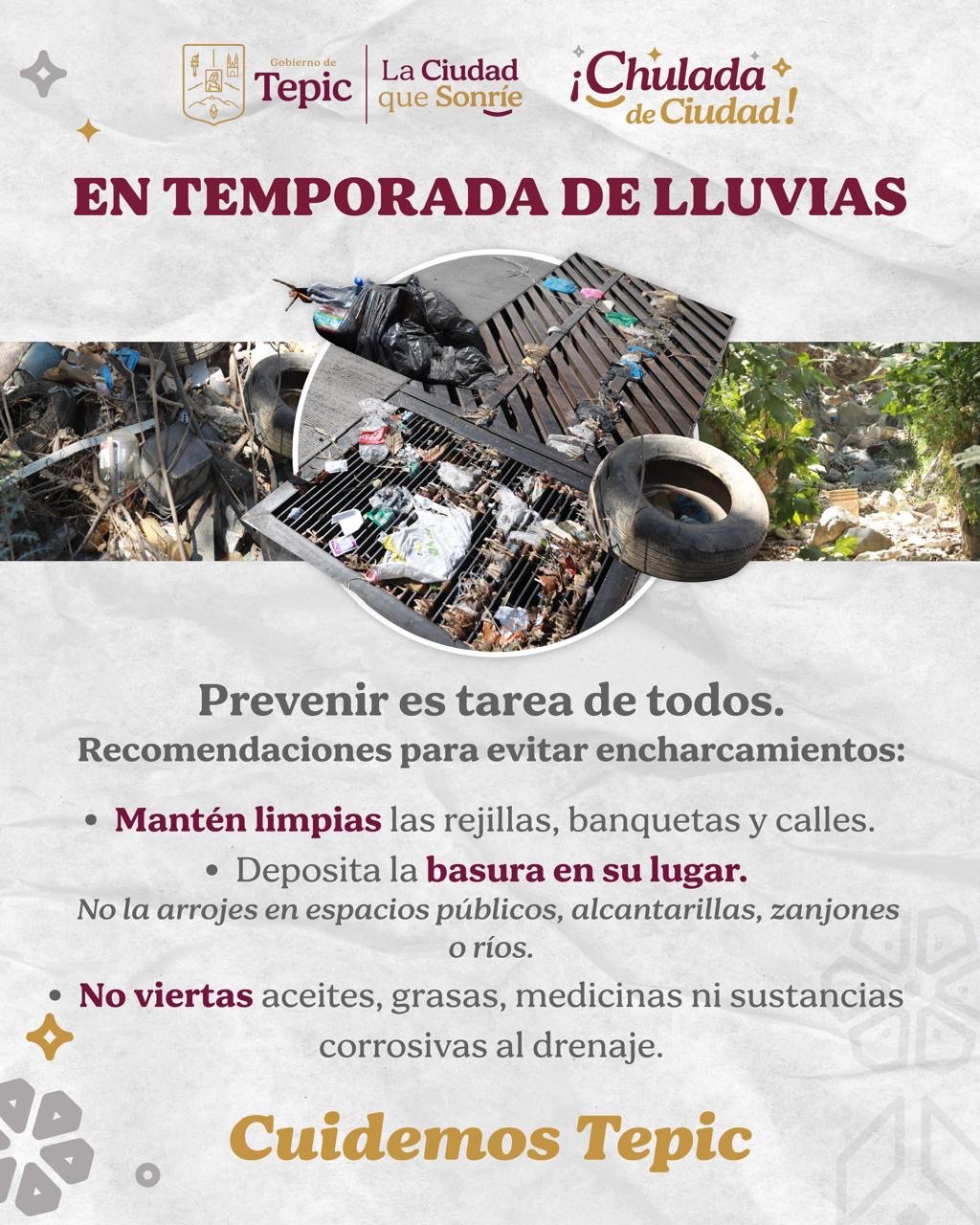 Gobierno de Tepic, PREVENIR ES TAREA DE TODOS EN ESTA TEMPORADA DE LLUVIAS